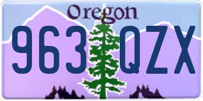 OR license plate 963QZX