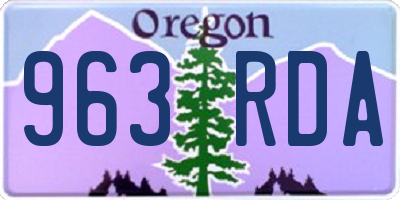 OR license plate 963RDA