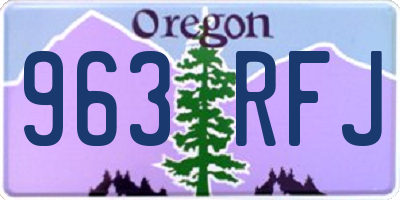 OR license plate 963RFJ
