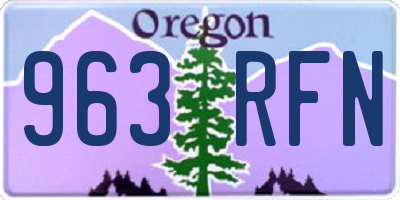 OR license plate 963RFN