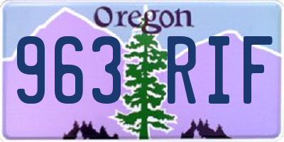 OR license plate 963RIF