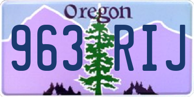 OR license plate 963RIJ