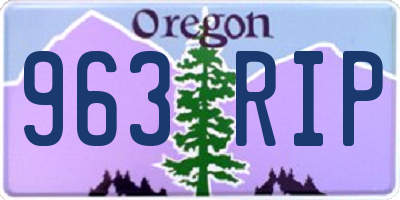 OR license plate 963RIP