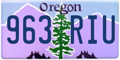 OR license plate 963RIU