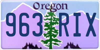 OR license plate 963RIX