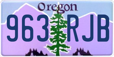 OR license plate 963RJB