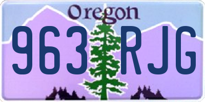 OR license plate 963RJG