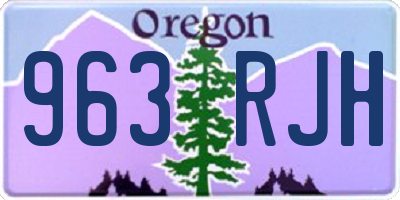 OR license plate 963RJH