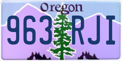 OR license plate 963RJI