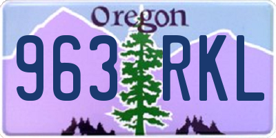 OR license plate 963RKL