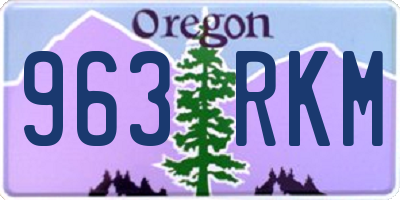 OR license plate 963RKM