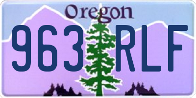 OR license plate 963RLF