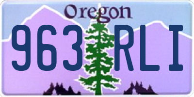 OR license plate 963RLI