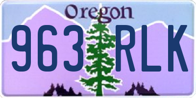 OR license plate 963RLK
