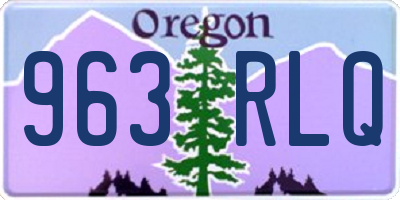 OR license plate 963RLQ