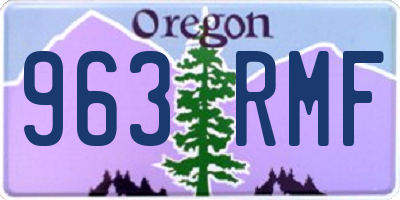 OR license plate 963RMF