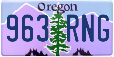 OR license plate 963RNG