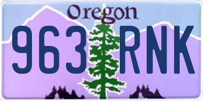 OR license plate 963RNK