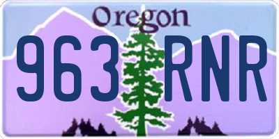 OR license plate 963RNR