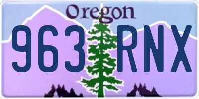 OR license plate 963RNX