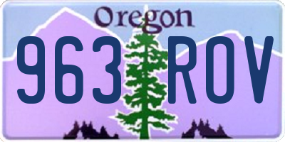 OR license plate 963ROV