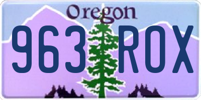 OR license plate 963ROX