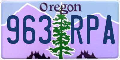 OR license plate 963RPA