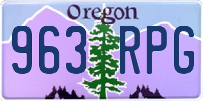 OR license plate 963RPG