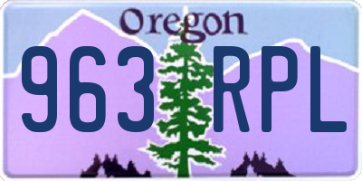 OR license plate 963RPL