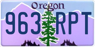 OR license plate 963RPT