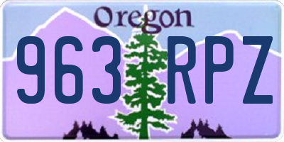 OR license plate 963RPZ