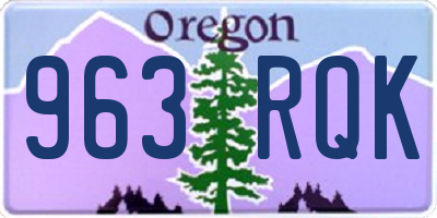 OR license plate 963RQK