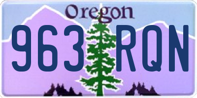 OR license plate 963RQN