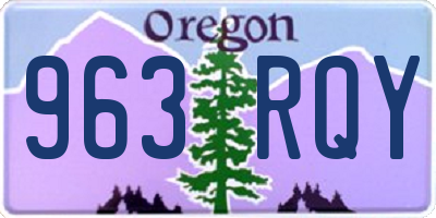 OR license plate 963RQY