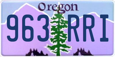 OR license plate 963RRI