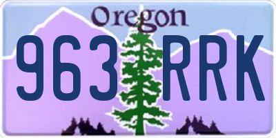 OR license plate 963RRK