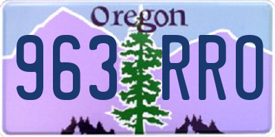 OR license plate 963RRO