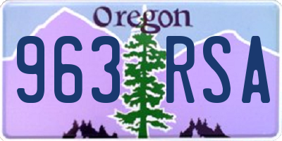 OR license plate 963RSA