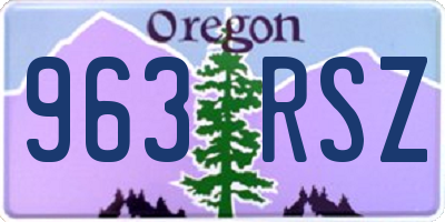 OR license plate 963RSZ