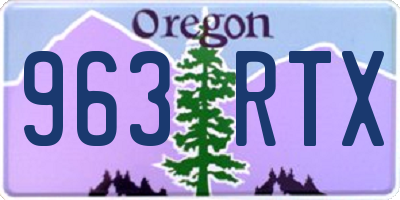 OR license plate 963RTX