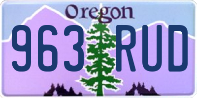 OR license plate 963RUD