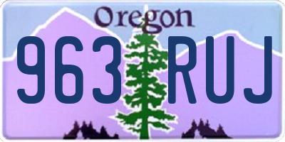 OR license plate 963RUJ