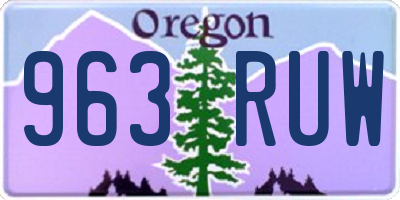 OR license plate 963RUW