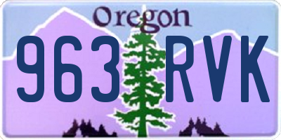 OR license plate 963RVK
