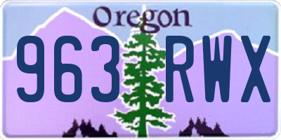 OR license plate 963RWX