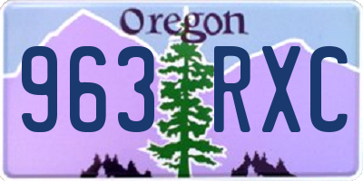 OR license plate 963RXC