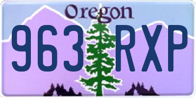 OR license plate 963RXP