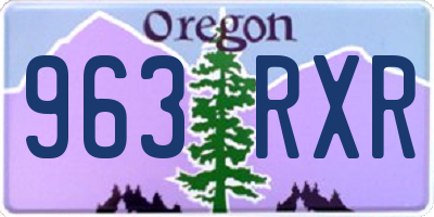 OR license plate 963RXR