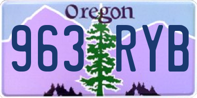OR license plate 963RYB
