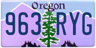 OR license plate 963RYG